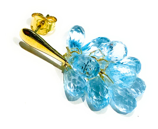 Mono Orecchino in Argento Sterling 925 con Gocce Azzurre – Pezzo Unico by diWa Jewels