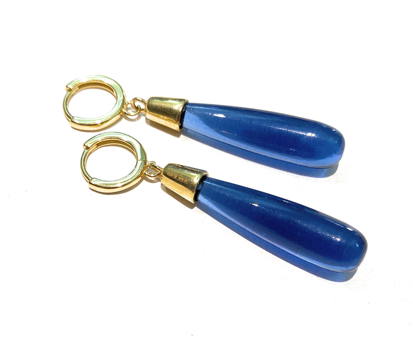 Orecchini Cerchietto Pendente Gocce Cristallo colorato Argento Placcato Oro Giallo