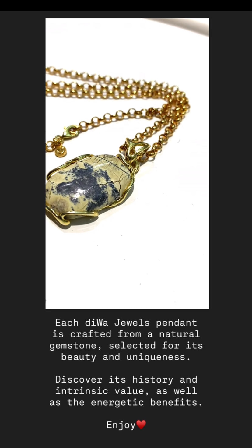 Pendente diWa Jewels Pietra dura montatura in Argento 925 Placcato Oro Giallo