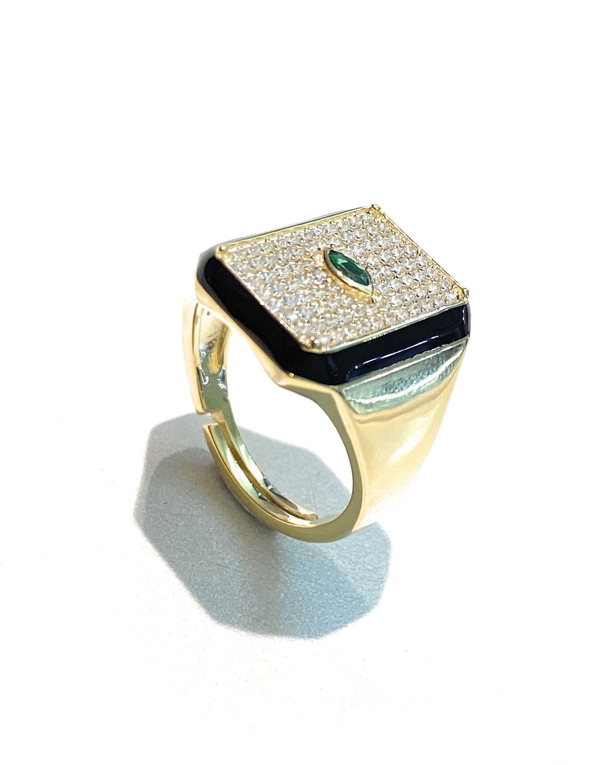 Orecchini Pendenti Smalto Nero Malachite e Zirconi Argento 925 Galvanica Gialla Farfallina