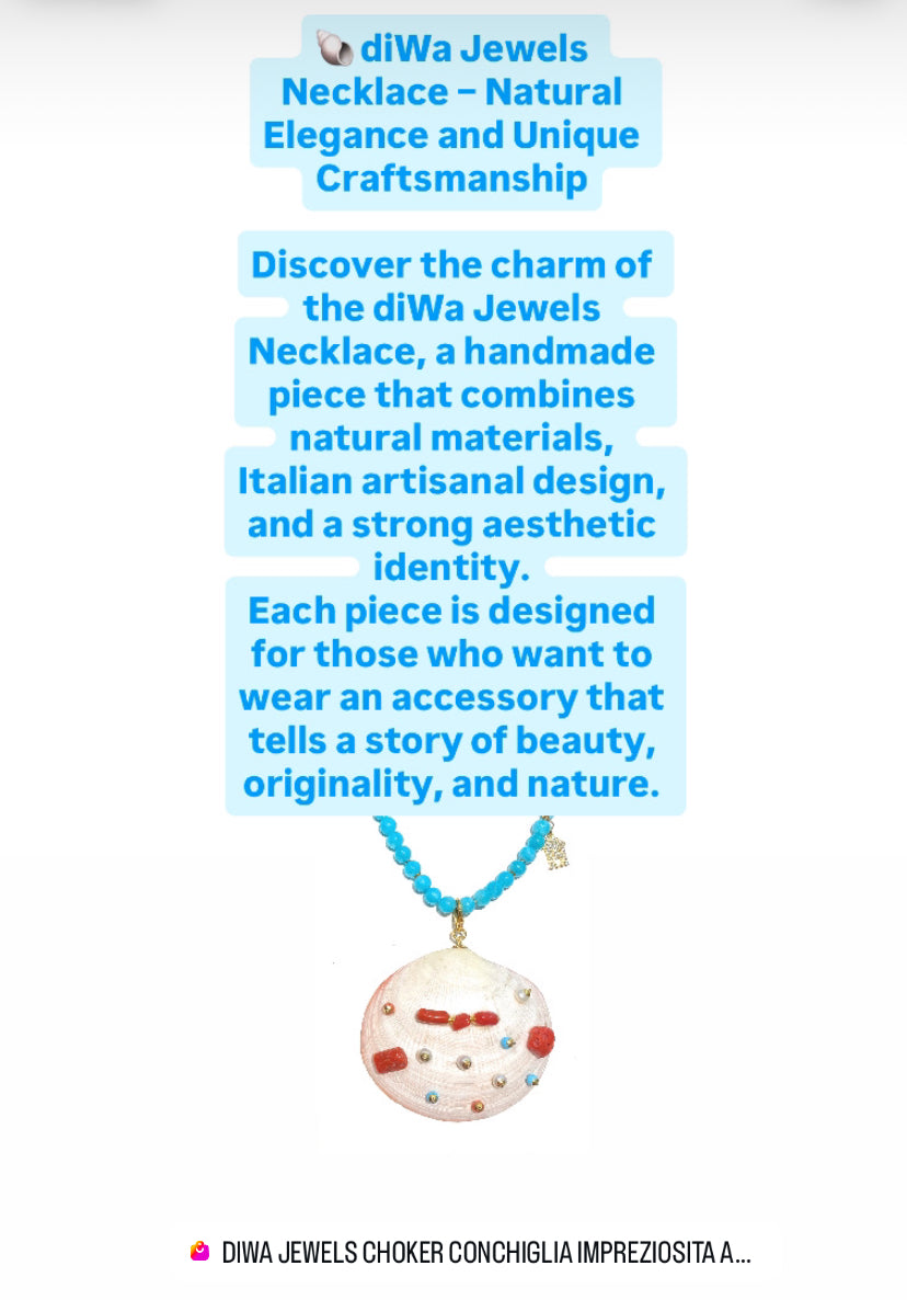 Collarino diWa Jewels choker conchiglia naturale impreziosita a mano rifiniture in argento sterling pezzi unici