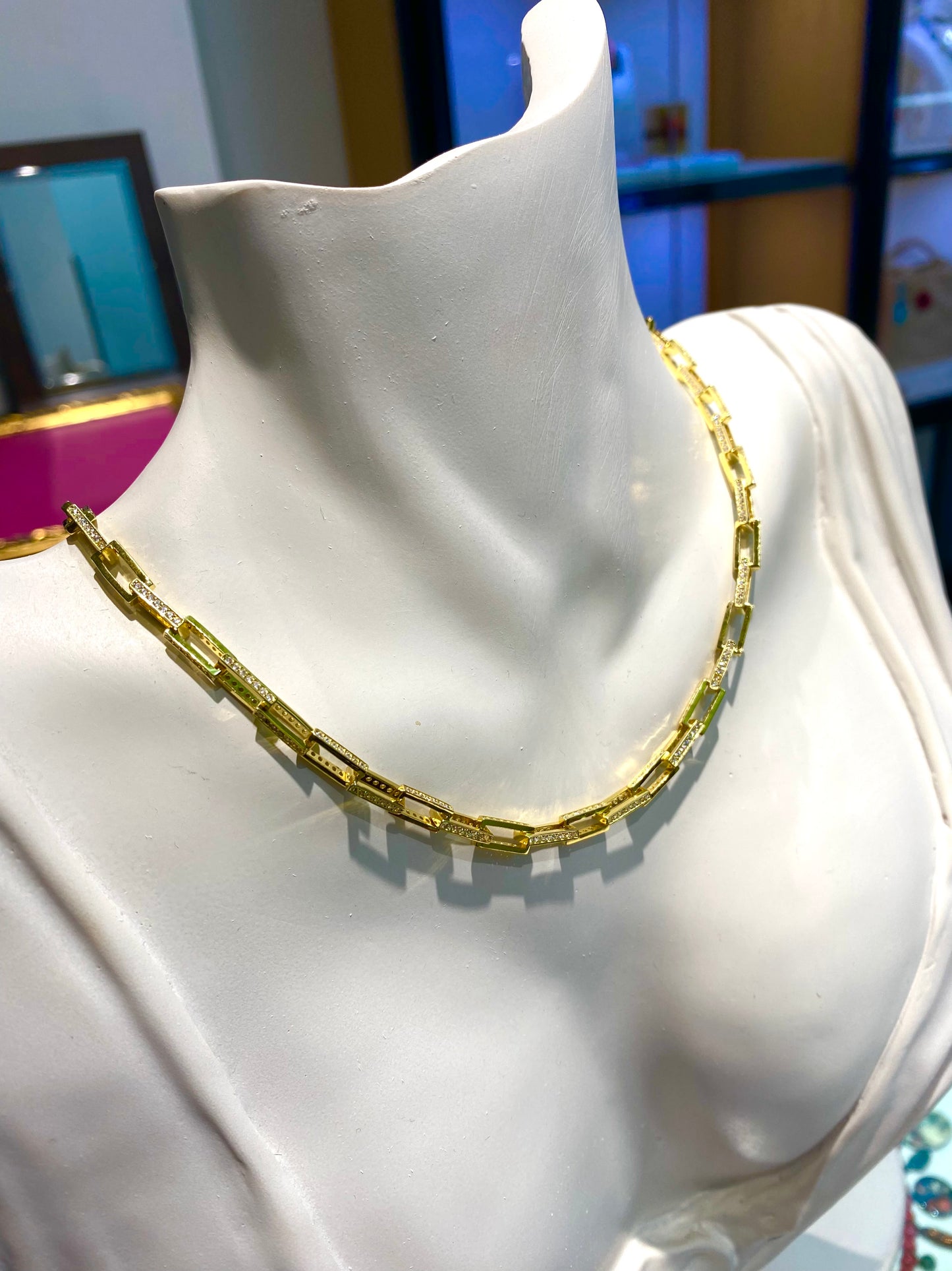 Collana diWa Jewels groumette con zirconi in argento sterling placcato oro giallo