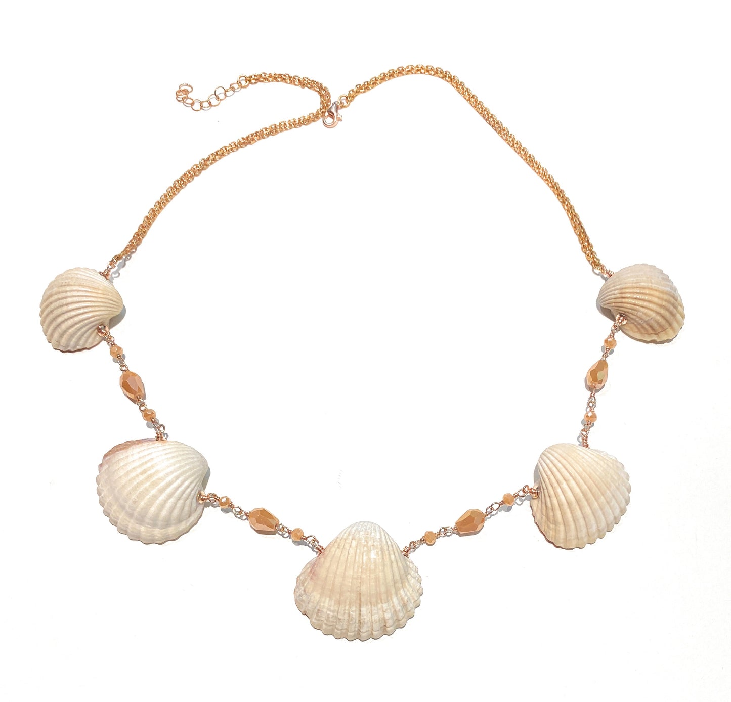 Collana diWa Jewels choker conchiglie naturali degradé collanina rolò argento sterling rosé regolabile