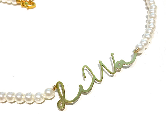 Collarino diWa Jewels Perle Freshwater centrale Scritta diWa Argento Sterling Personalizzabile