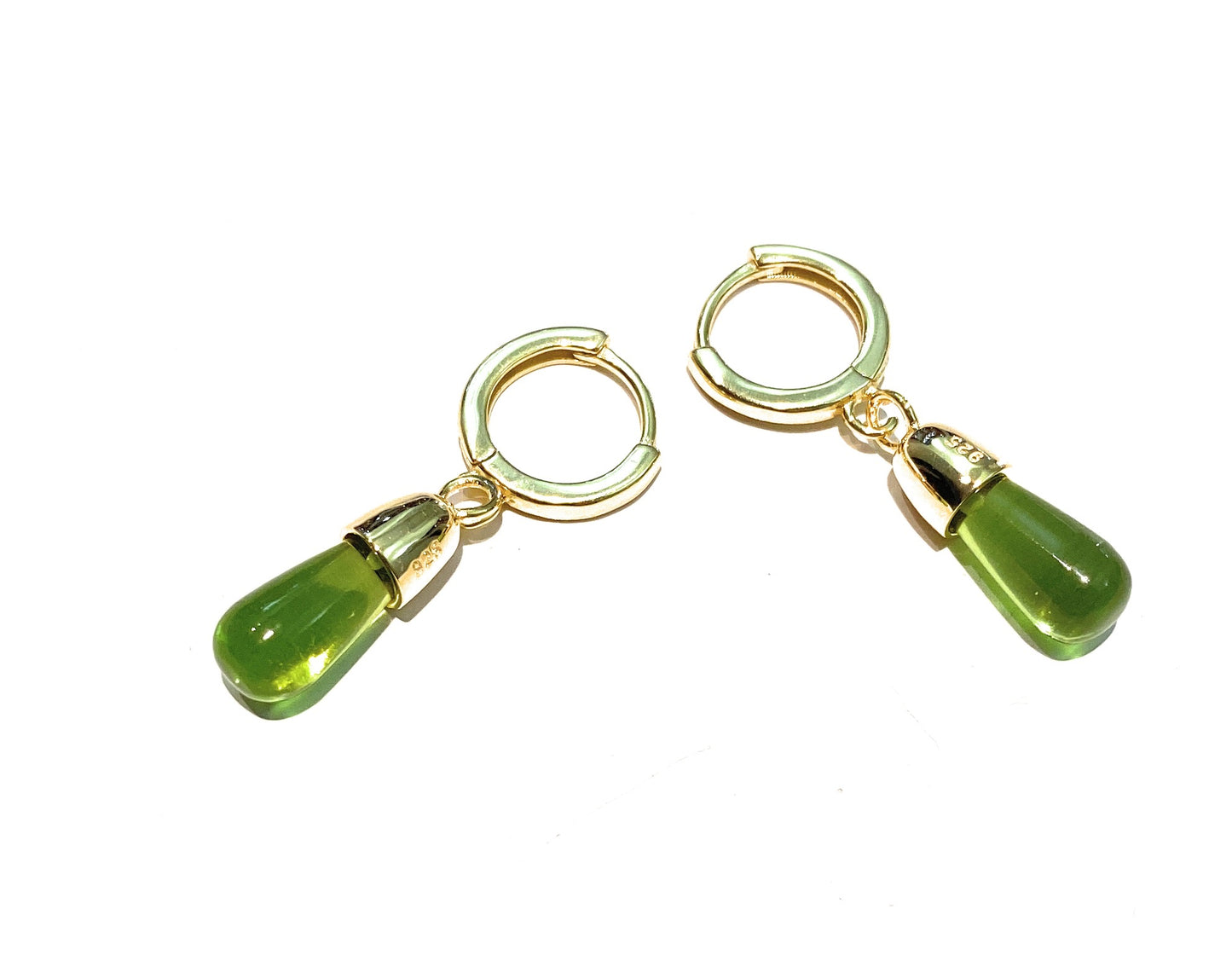 Orecchini Cerchietto Pendente Gocce Cristallo colorato Argento Placcato Oro Giallo