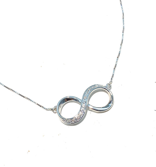 Collarino diWa Jewels infinito oro 18 kt diamanti 0,07 gr 3,10 finitura lucida collanina con anellino per regolazione al collo