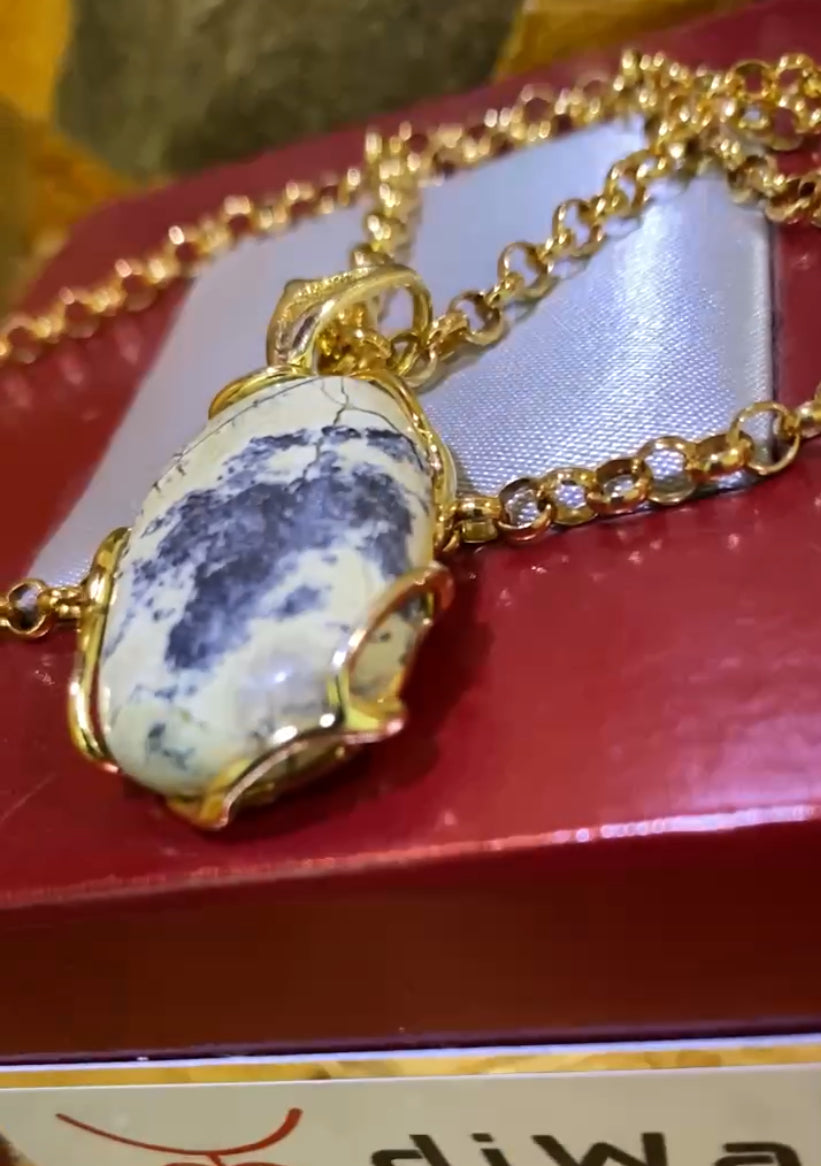 Pendente diWa Jewels Pietra dura montatura in Argento 925 Placcato Oro Giallo