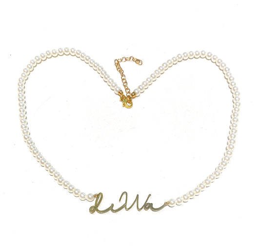 Collarino diWa Jewels Perle Freshwater centrale Scritta diWa Argento Sterling Personalizzabile