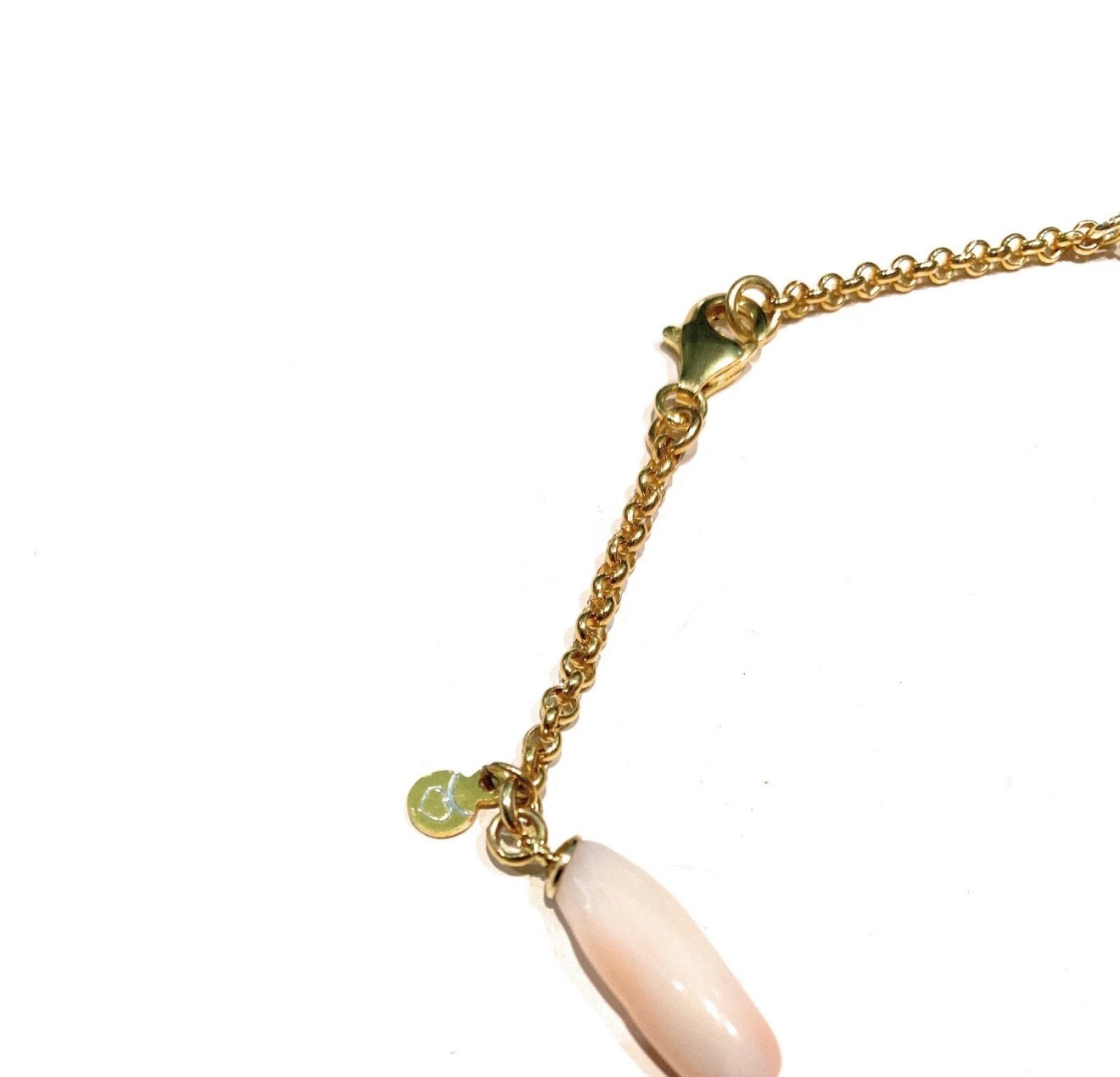 Collana Corallo Naturale cannette e pallini tondi bianco Rosato Argento Sterling placcato Oro giallo