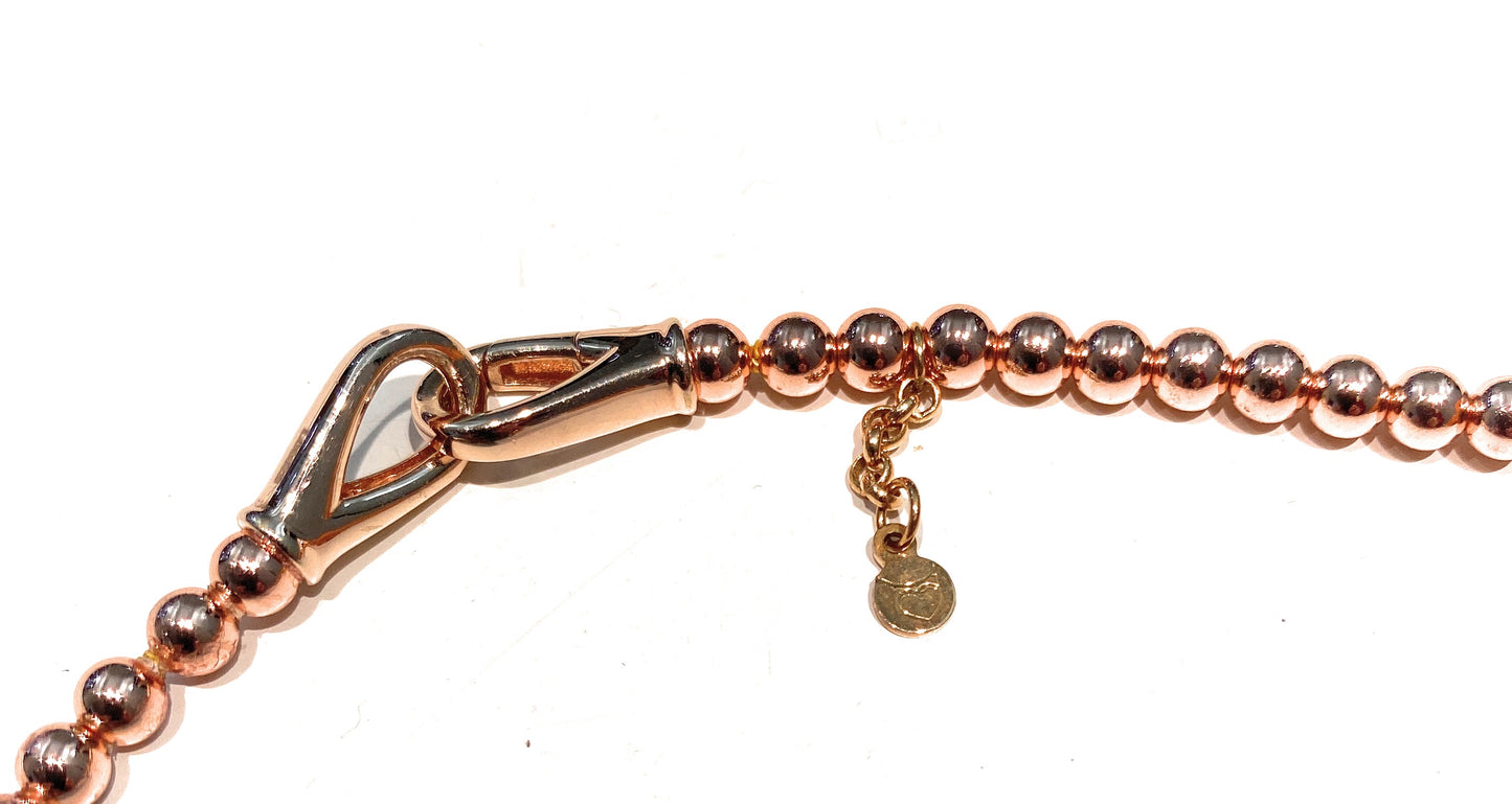 Collana diWa Jewels corallo bamboo arancio perle viola bluette barocche argento sterling rosé ematite rosé