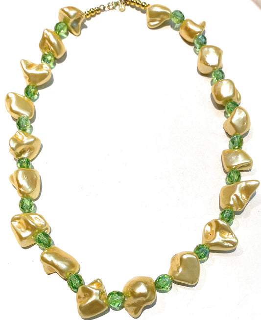 Collana Donna Perle Pepite Gold Maiorca Argento 925 Elegante Handmade Personalizzata