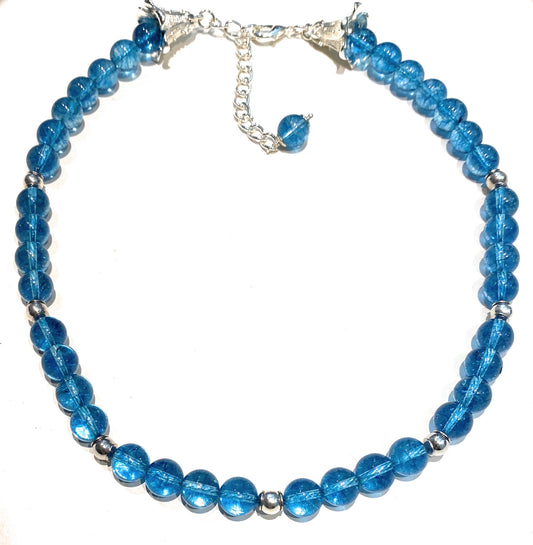 Collana diWa Jewels Cristallo Rocca Azzurro Argento rodio bianco chiusura forma Campanula regolabile