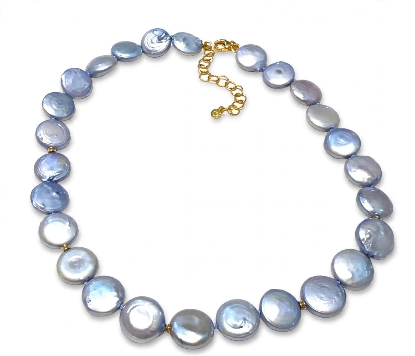 Collana choker perle Coin Fresh Water argento 925