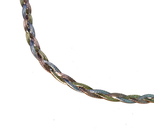 Collana Choker maglia Argento 925 3 Colori Oro Semi Rigida