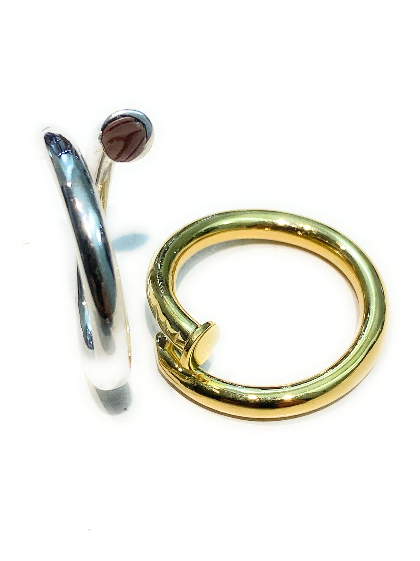 Anello chiodo in argento sterling 925 rodio o galvanica gialla