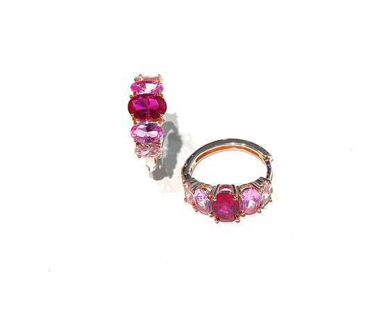 Orecchini a cerchietto in argento sterling 925 e zirconi colorati