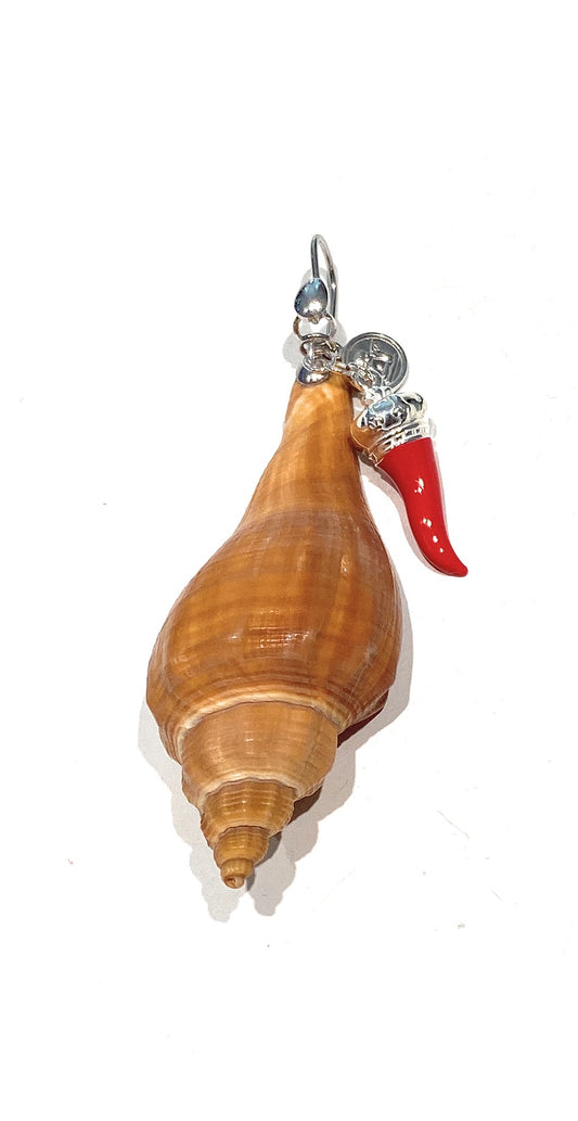 Monorecchino diWa Jewels Pasta Turchese Corallo Rosso italiano e Conchiglia in Argento Sterling giallo