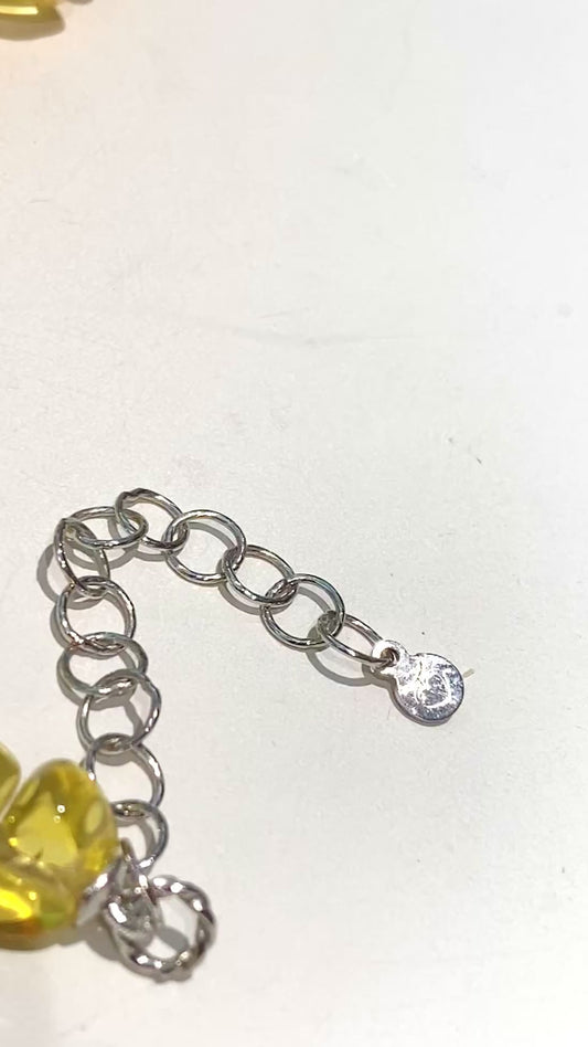 Collana Choker in Ambra Baltica Naturale e Cammeo Floreale – Argento 925, diWa Jewels