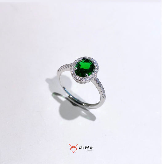 Anello classico con zirconi colorati