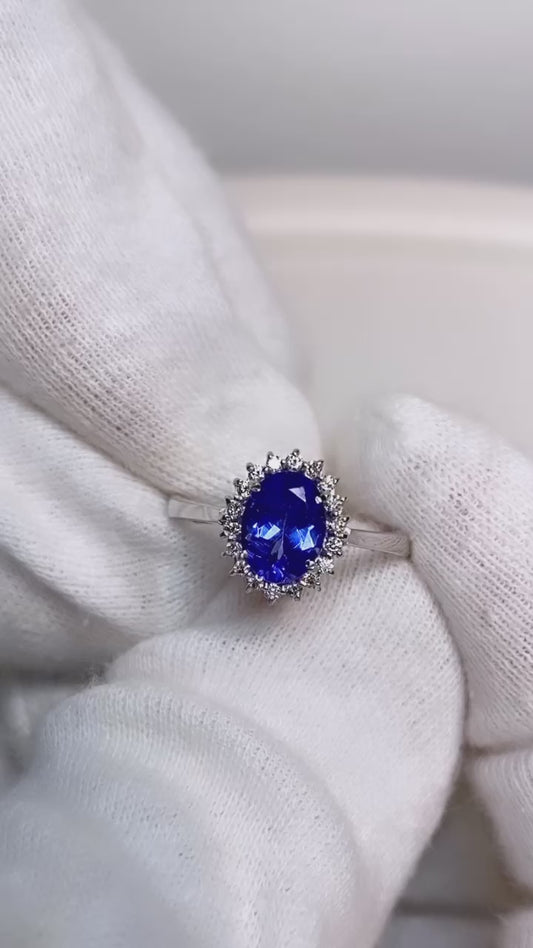 Anello diWa Jewels Tanzanite Diamanti Naturali in Oro Bianco 18 kt