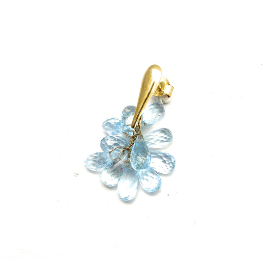 Mono Orecchino in Argento Sterling 925 con Gocce Azzurre – Pezzo Unico by diWa Jewels