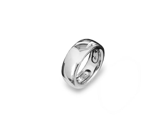 Anello fascia argento sterling rodio bianco
