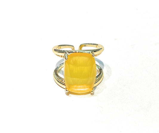 Anello in Bronzo Galvanizzato con Occhio di Gatto – Regolabile