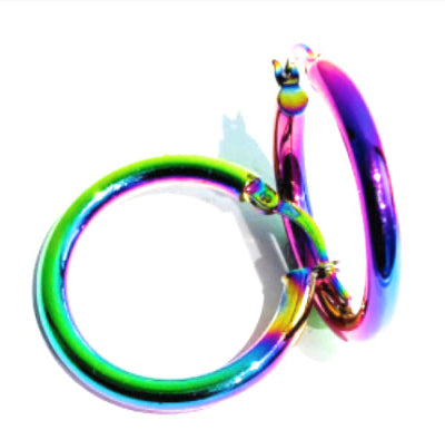 Orecchini a Cerchio in Argento sterling 925 Rodio Fluo new collection