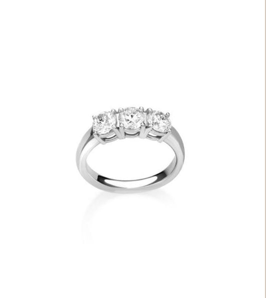 Anello trilogy oro 18 kt e diamanti