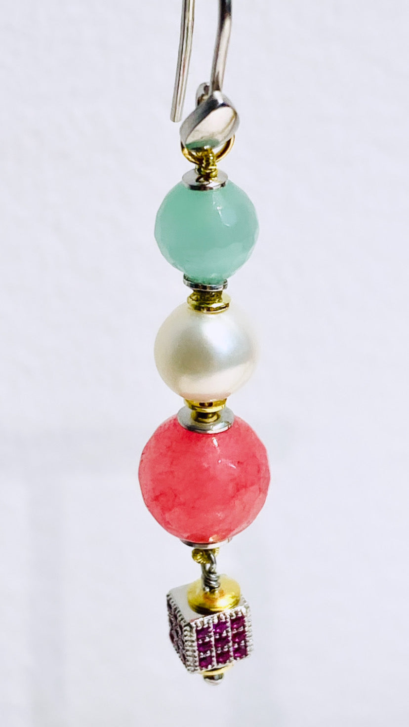 Orecchini perle turchese in argento sterling