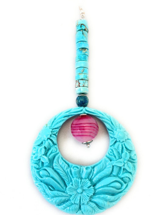 Mono Orecchino Artigianale in Argento 925 con Turchese e Diaspro – Design Unico by diWa Jewels