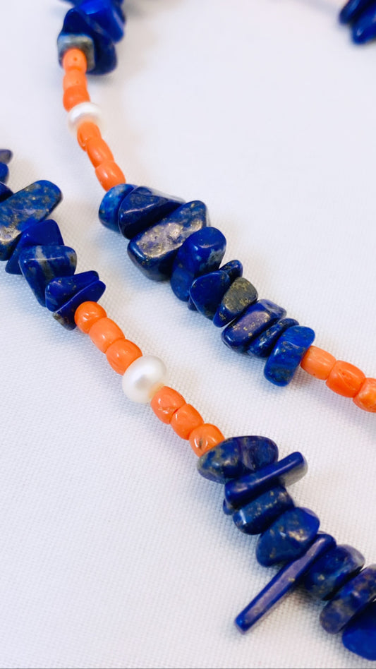 Collana fashion porta occhiali lapis e corallo personalizzabile